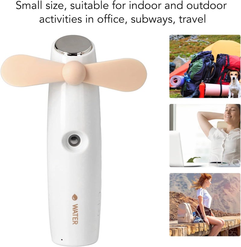 woobles Handheld Mini Fan, Portable 2 in 1 Spray Water Replenisher Fan, USB Rechargeable Small Pocket Fan, Cute Misting Fan for Outdoor Traveling - Image 2